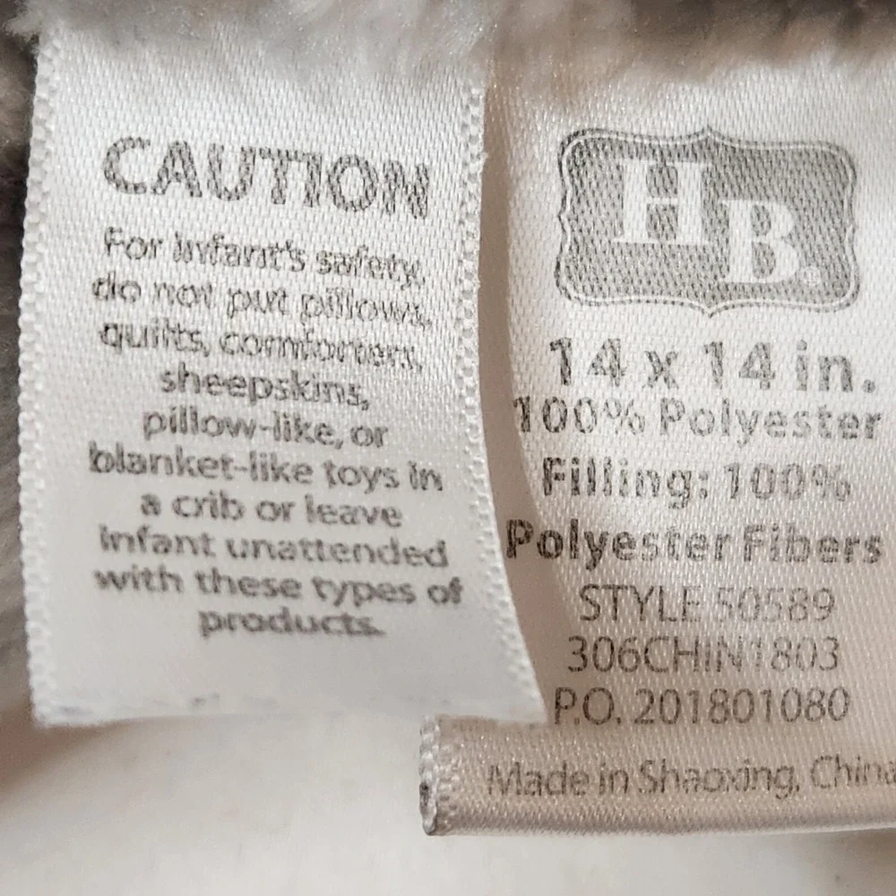 HB Hudson Baby Elephant Lovey Security Blanket Gray White Circle  12.5
